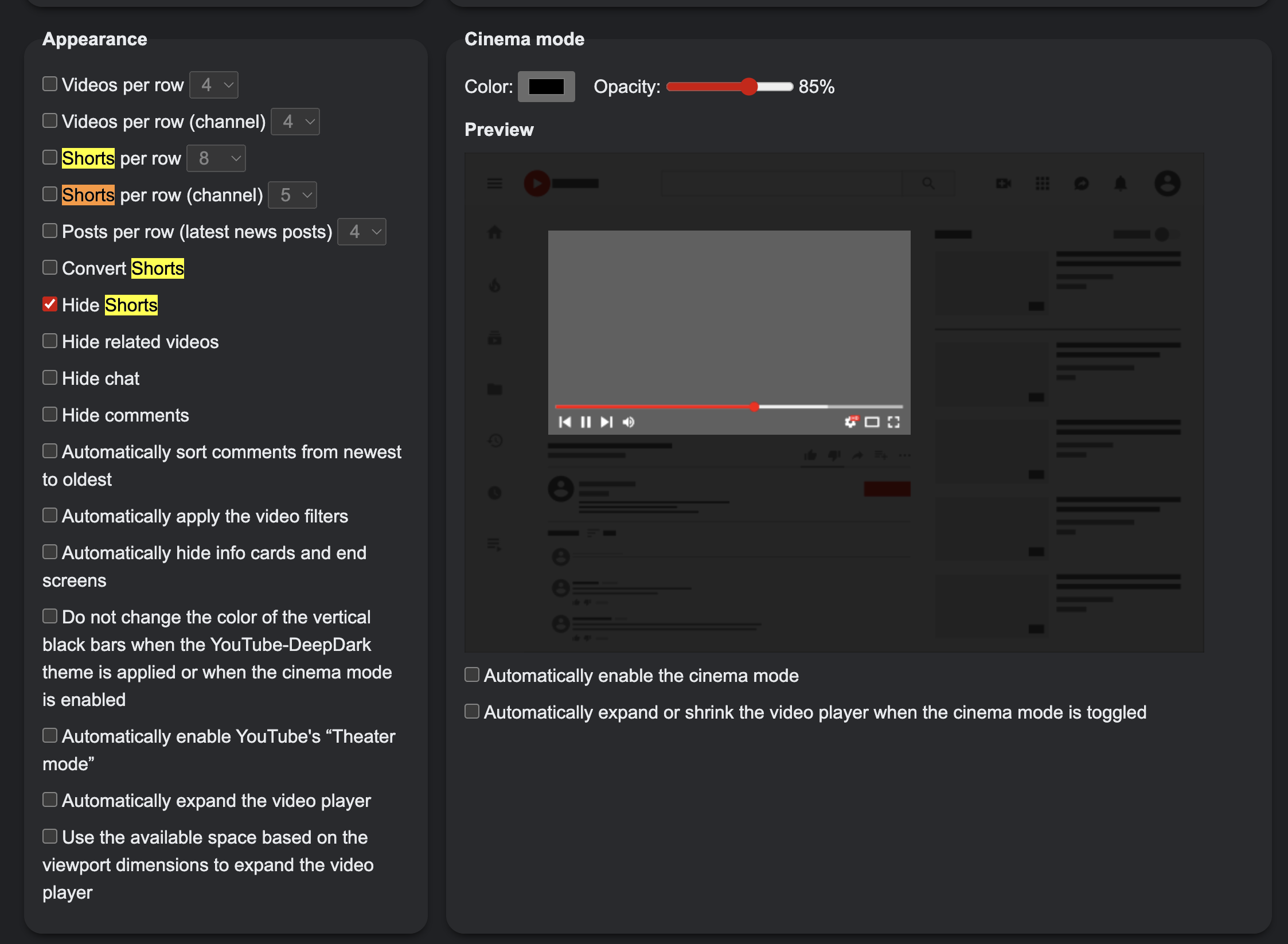 YouTube Shortを無効化する